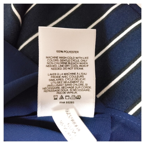 EXPRESS:Size:SP/ Navy Blue Striped Tabk Blouse - Picture 4 of 4